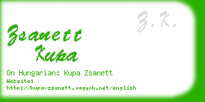 zsanett kupa business card